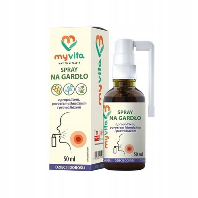 MyVita spray na gardło propolis prawoślaz porost islandzki 50 ml