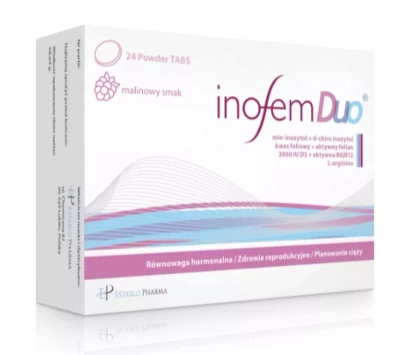 Inofem Duo owulacja płodność planowanie ciąży PCOS 24 tabletek