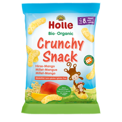 Holle chrupki jaglane z mango bez dodatku cukrów BEZGLUTENOWE od 8 miesiąca 25 g