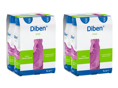 Diben Drink, smak owoce leśne, 8 x 200 ml.  Żywność specjalnego przeznaczenia medycznego. Pacjent z cukrzycą, insulinoodpornością.