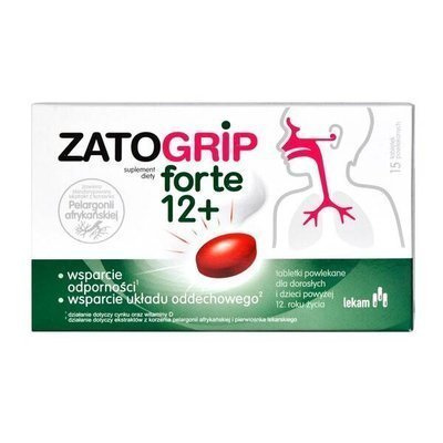 Zatogrip Forte 12+ ODPORNOŚĆ, ZATOKI, UKŁAD ODDECHOWY 15 tabletek