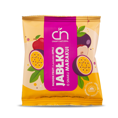 Crispy Natural jabłko o smaku marakui - suszone kostki z jabłek 18 g