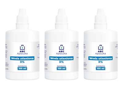Rodzina Zdrowia woda utleniona do oczyszczania skóry 3% ZESTAW 3 x 100 ml
