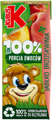 Kubuś sok z jabłek i brzoskwiń 100% z zagęszczonych owoców 200 ml