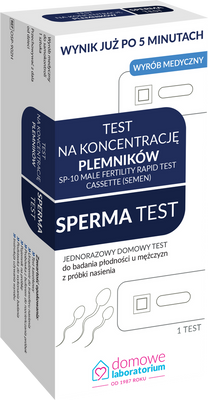 Hydrex test na koncentracje plemników Sperma Test PŁODNOŚĆ MĘŻCZYZN 1 sztuka