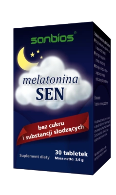 Sanbios melatonina na SPOKOJNY SEN bez cukru 30 tabletek