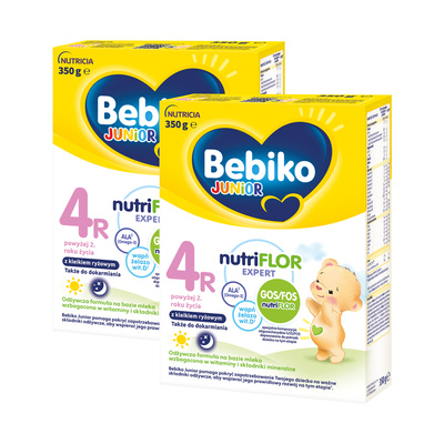 Bebiko Junior 4R Odżywcza formuła na bazie mleka dla dzieci powyżej 2. roku życia ZESTAW 2 x 350 g