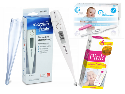 Termometr owulacyjny + test owulacyjny + test ciążowy ZESTAW ciąża