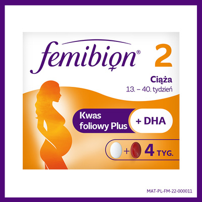 Femibion 2 Ciąża 28 tabletek + 28 kapsułek + Femibion 3 Karmienie piersią Suplement diety 28 tabletek + 28 kapsułek