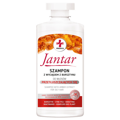 Jantar Medica Szampon do włosów przetłuszczających się z wyciągiem z bursztynu 330 ml