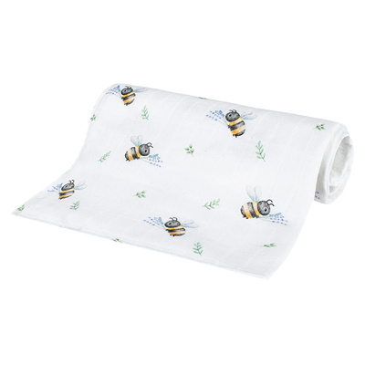 Bocioland pieluszka bambusowa w pszczółki 40 x 40 cm 1 sztuka