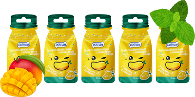 Dosfarm drażetki odświeżające o smaku mango i mięty z witamina C ZESTAW 5 x 16 g