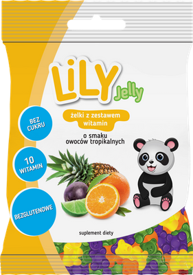 LiLY Jelly żelki z zestawem witamin o smaku owoców tropikalnych 80 g krótka data