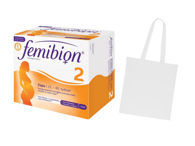 Femibion 2 Ciąża 56 tabletek + 56 kapsułek + Torba Femibion biała 1szt gratis