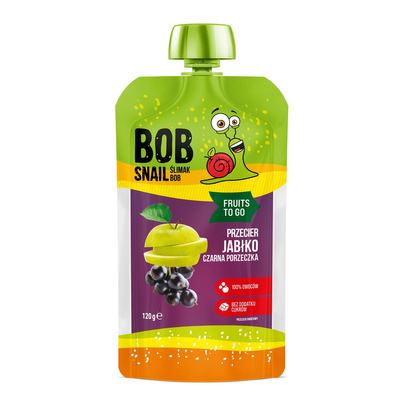 BOB SNAIL smoothie jabłko-czarna porzeczka BEZ CUKRU zdrowa przekąska 120 g