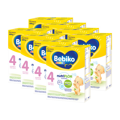 Bebiko Junior 4 Odżywcza formuła na bazie mleka dla dzieci powyżej 2. roku życia ZESTAW 8x600g