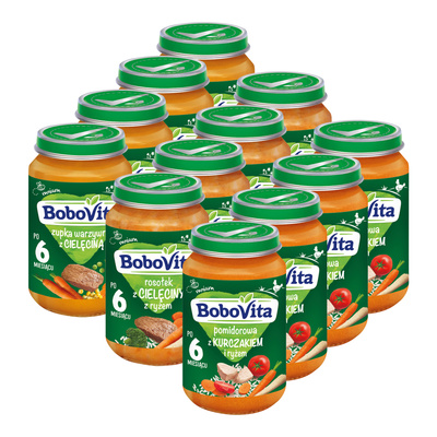 BoboVita Zestaw Mix-2 Zupek po 6 miesiącu 12x190g