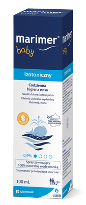 Marimer Baby, woda morska izotoniczna spray do nosa od urodzenia 100 ml