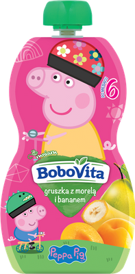 BoboVita Peppa Mus gruszka z bananem i morelą po 6 miesiącu 100 g