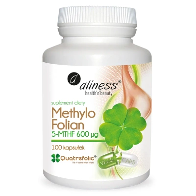 Aliness Methylo Folian 5-MTHF kwas foliowy 600 µg CIĄŻA 100 kapsułek 