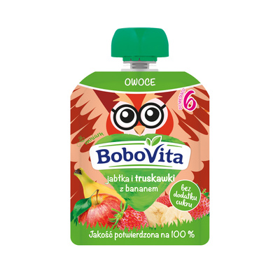 BoboVita Mus jabłka i truskawki z bananem po 6. miesiącu 80 g