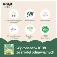 Moomin Baby 1 Newborn 2–5 kg (25 szt), eko pieluszki + CHUSTECZKI BEGGS GRATIS!