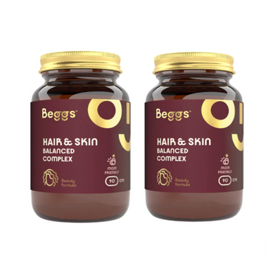 Beggs Balanced hair & skin COMPLEX suplement skóra i włosy 2 x 90 kapsułek