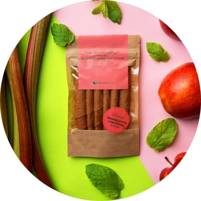 Rabarbarowe rollsy z nutką mięty naturalna luteina ZESTAW 3 x 50 g