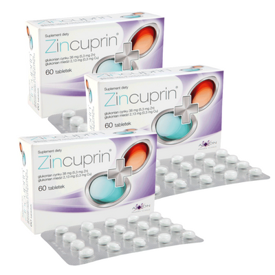 Zincuprin CYNK I MIEDŹ ZESTAW 3 x 60 tabletek
