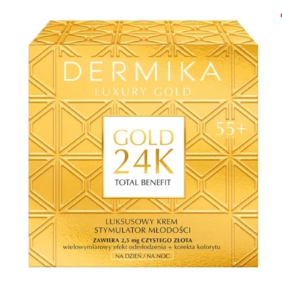 Dermika LUXURY gold 24k luksusowy krem stymulator młodości 55+ na dzień i noc 50ml