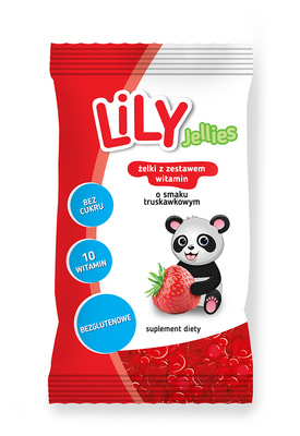 LiLY Jellies żelki z zestawem witamin o smaku truskawkowym 30 g