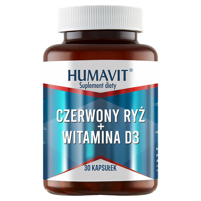 Humavit Suplement diety czerwony ryż + witamina D3 30 kapsułek