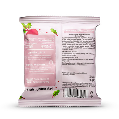 Crispy Natural burak czerwony suszony z solą morską plasterki ZESTAW 24 x 18 g