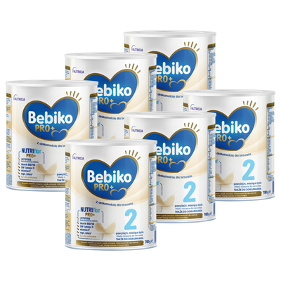 Bebiko Pro+ 2 Mleko następne częściowo fermentowane dla niemowląt powyżej 6. miesiąca życia ZESTAW 6x700g