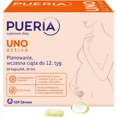 PUERIA UNO ACTIVE witaminy dla kobiet w ciąży USP Zdrowie 60 kapsułek