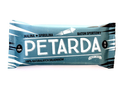 Zmiany Zmiany baton PETARDA malina i spirulina zdrowe przekąski 70 g