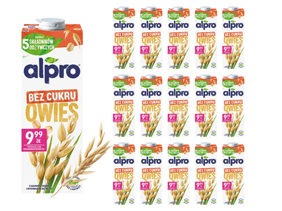 Alpro Napój owsiany niesłodzony ZESTAW 16 x 1 L