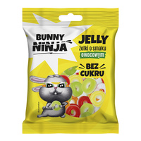 Bunny Ninja żelki owocowe w kształcie kółeczek bez cukru 75 g