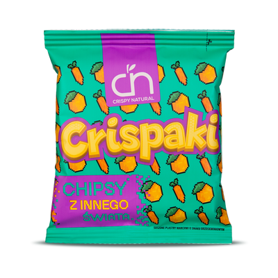 Crispy Natural marchew o smaku brzoskwiniowym - suszone kostki z marchwi 18 g