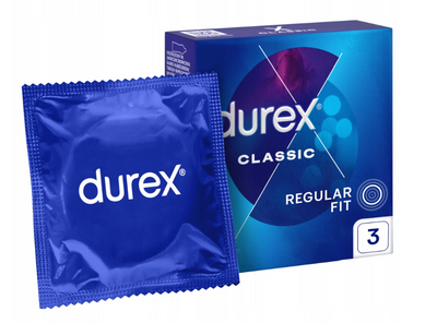 Durex Classic Prezerwatywy klasyczne nawilżane 3 sztuki