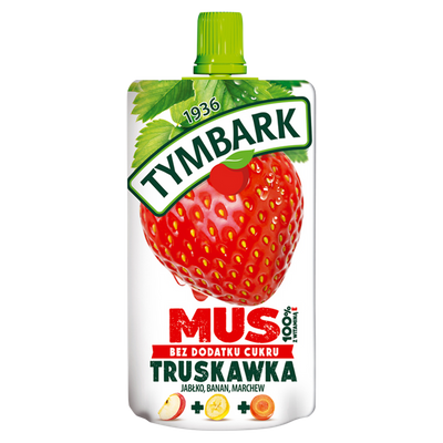 Tymbark Mus 100 % z owoców 3 różne smaki zdrowe przekąski 6x120 g