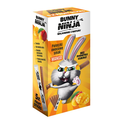 Bunny Ninja przekąski owocowe w kształcie pałeczek o smaku mango 5 x 10 g