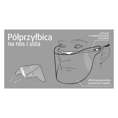 Półprzyłbica ochronna na nos i usta 1szt