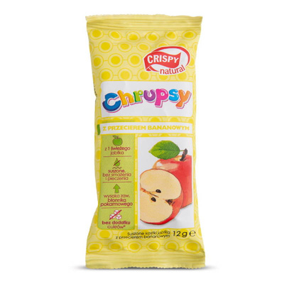 Crispy jabłko suszone z przecierem bananowym kostka fit przekąska 12g