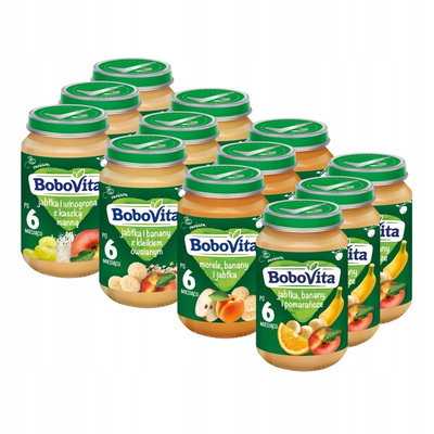 BoboVita Zestaw Mix-2 Deserków po 6 mc 12x190g