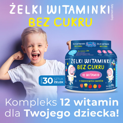 Żelki Witaminki "Świnka Peppa" BEZ CUKRU dla dzieci 30 żelek	