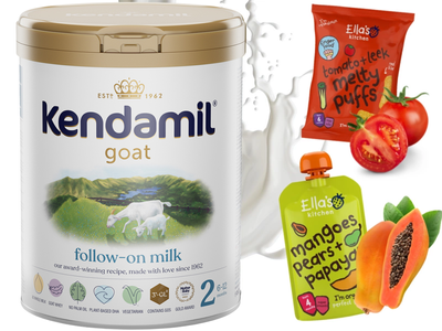 Kendamil Kozie 2 800 g + Ella's Kitchen chrupki pomidorowe i deserek mango ZESTAW 3 sztuki