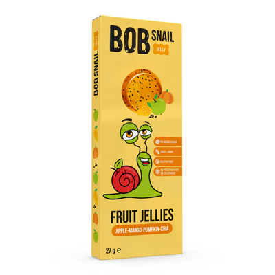 Bob Snail Galaretki owocowe Jabłko Mango Dynia Chia 27 g