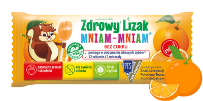 Zdrowy lizak dla dzieci mniam mniam z WITAMINAMI różne smaki mix ZESTAW ŁEZKA 8 sztuk