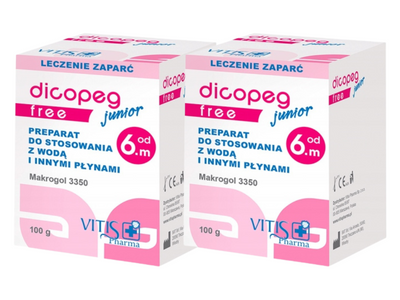 Dicopeg Junior Free proszek na zaparcia od 6 miesiąca ZESTAW 2 x 100 g